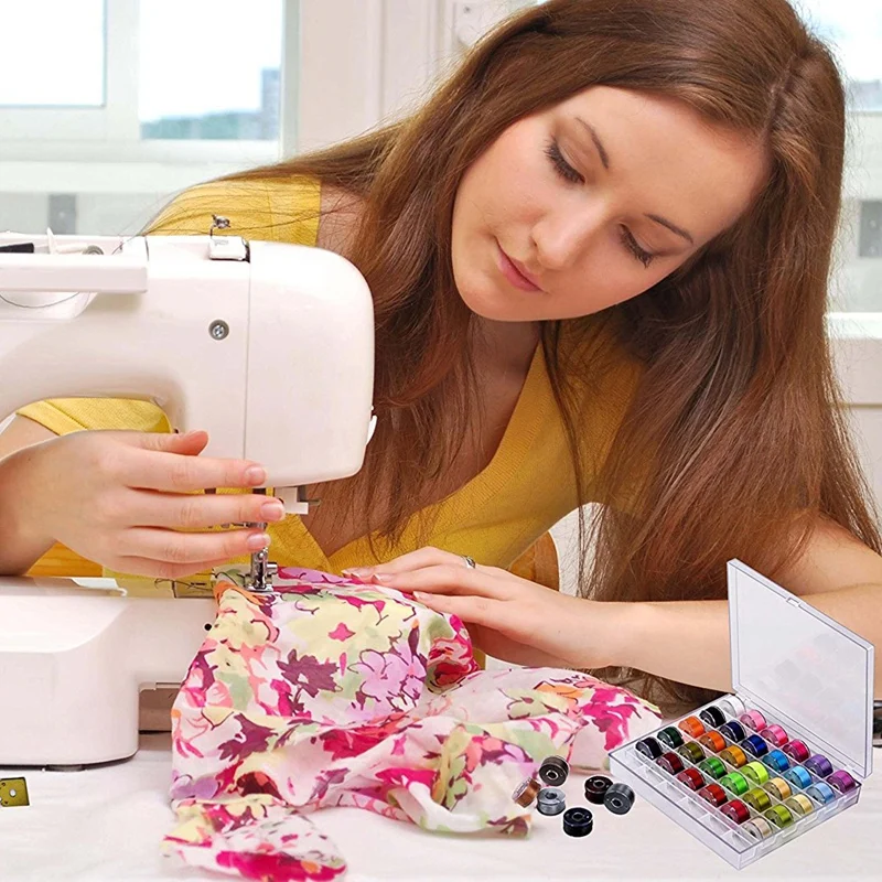72 Pcs Bobbins And Sewing Threads With Case Soft Measuring Tape For Brother Singer Babylock Janome Kenmore | Дом и сад