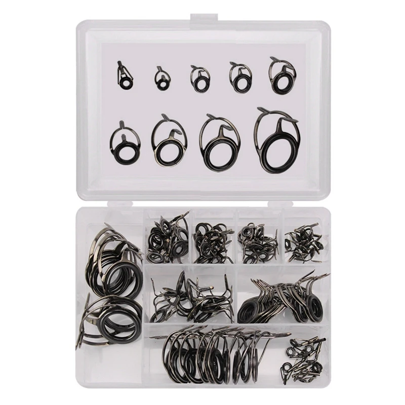 85Pcs/Lot 9 Variety Size Stainless Steel Ceramics Bait Casting Rod Guides Fishing Parts Rod Building Repair Eye Ring Set
85Pcs/Lot 9 Variety Size Stainless Steel Ceramics Bait Casting Rod Guides Fishing Parts Rod Building Repair Eye Ring Set