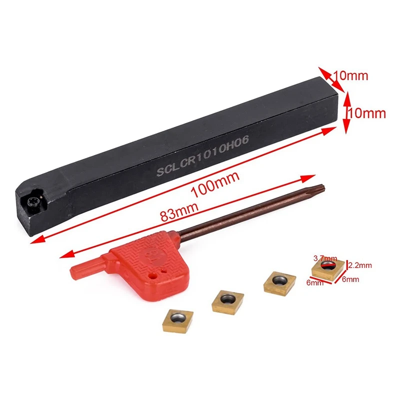 Practical Lathe Turning Tool 1Pc SCLCR1010H06 Boring Bar + 10Pcs CCMT0602 Inserts + 1Pc Wrench
Practical Lathe Turning Tool 1Pc SCLCR1010H06 Boring Bar + 10Pcs CCMT0602 Inserts + 1Pc Wrench