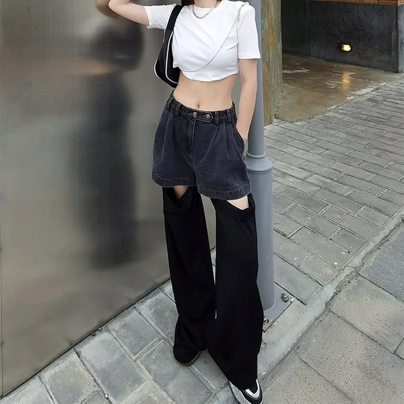 2021 INS Black Wide Leg Pants Trendy Girls Street Bottom Patched Denim Trousers Broken Elastic Waist Boyfriend Jeans for Women
2021 INS Black Wide Leg Pants Trendy Girls Street Bottom Patched Denim Trousers Broken Elastic Waist Boyfriend Jeans for Women