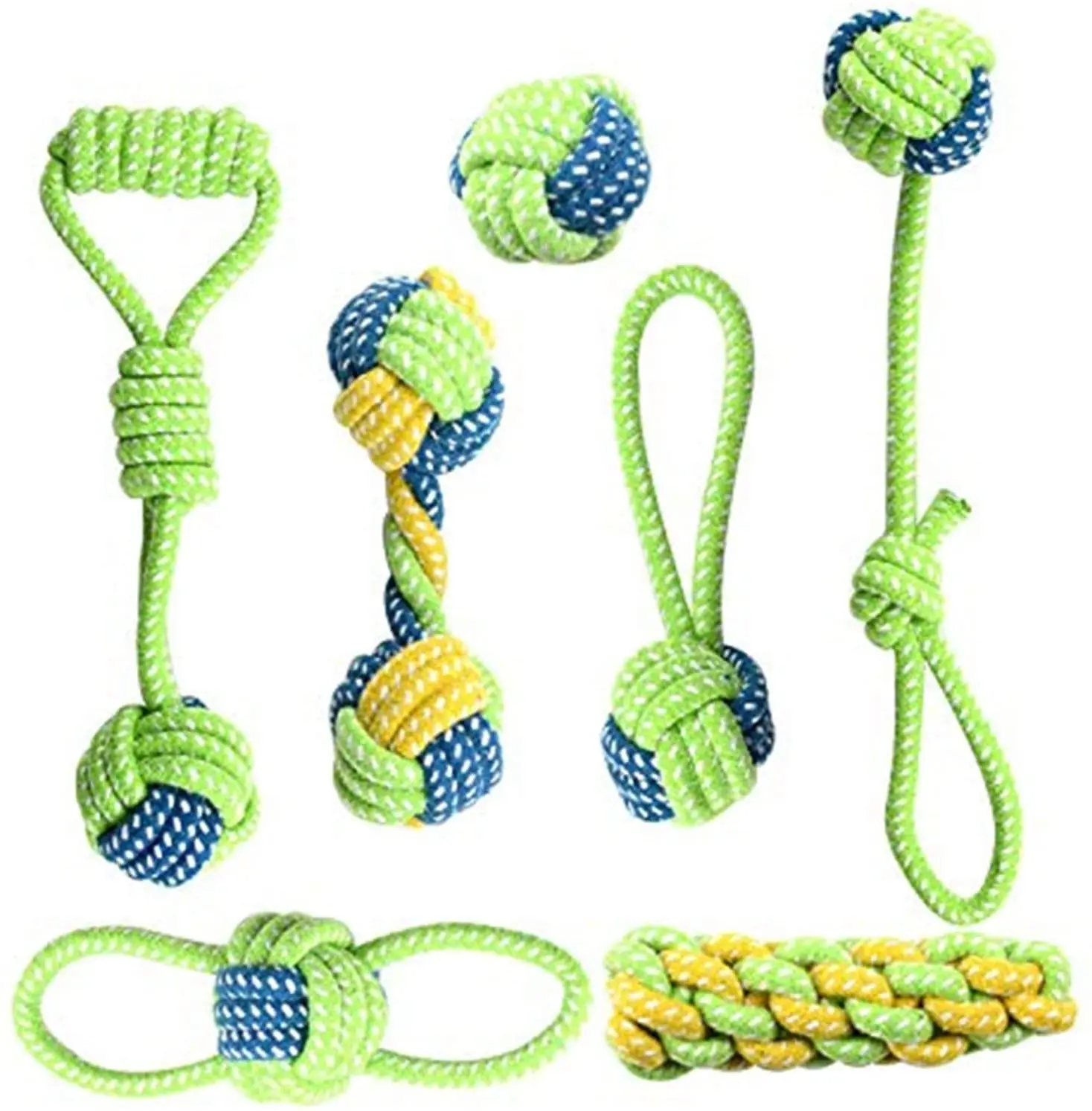 13 Types Dog Rope Toy Assorted Pet Rope Chew Toys Durable Rope Knot Dog Toy Puppy Teething Playing Toys for Small Dogs Puppies
13 Types Dog Rope Toy Assorted Pet Rope Chew Toys Durable Rope Knot Dog Toy Puppy Teething Playing Toys for Small Dogs Puppies