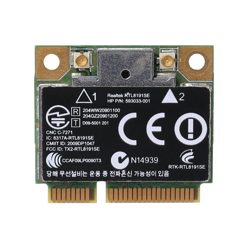 Wireless Wifi Card 802.11 B/G/N Mini 593533-001 593034-001 for HP CQ42 G42 G62 G72 4520S 4720S 4325S CQ56 RT8191SE
Wireless Wifi Card 802.11 B/G/N Mini 593533-001 593034-001 for HP CQ42 G42 G62 G72 4520S 4720S 4325S CQ56 RT8191SE