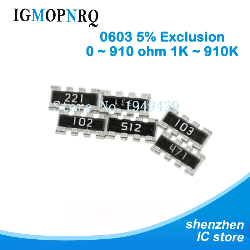 100 шт. 0603*4 8P4R 2*4P красный резистентный SMD de 0 ~ 910 Ом 1K ~ 910K 2K 2,2K 4,7 K 10K 22K 47K 100K 1M 1 10 100 220 de 470 ohmios
100 шт. 0603*4 8P4R 2*4P красный резистентный SMD de 0 ~ 910 Ом 1K ~ 910K 2K 2,2K 4,7 K 10K 22K 47K 100K 1M 1 10 100 220 de 470 ohmios