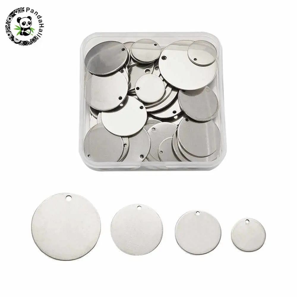60pcs 304 Stainless Steel Blank Stamping Tag Pendants Charms Flat Round Stainless Steel Color, 15~30x1mm, Hole: 1~2mm, 60pcs/box
60pcs 304 Stainless Steel Blank Stamping Tag Pendants Charms Flat Round Stainless Steel Color, 15~30x1mm, Hole: 1~2mm, 60pcs/box