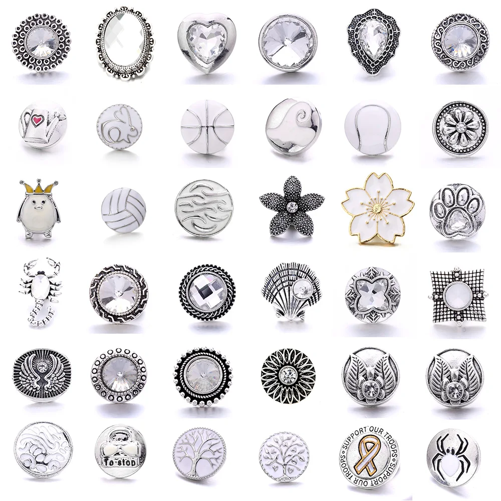 5pcs/lot Optional style Wholesale Snap Button Jewelry Mixed White Flower Metal 18mm Snaps Button for 18mm Snap Bracelets Bangles
5pcs/lot Optional style Wholesale Snap Button Jewelry Mixed White Flower Metal 18mm Snaps Button for 18mm Snap Bracelets Bangles