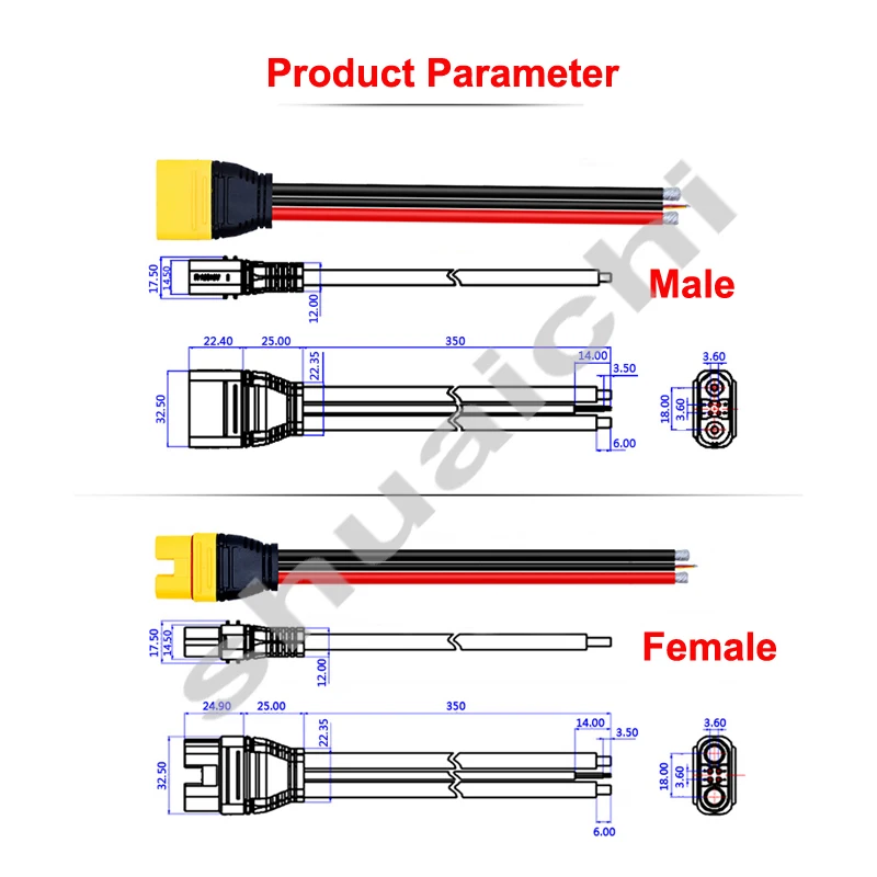 1pair Amass AS150U Adapter Cable Anti-fire Waterproof Male Female Plug Connector with Resistance for RC FPV Drone Battery Parts
1pair Amass AS150U Adapter Cable Anti-fire Waterproof Male Female Plug Connector with Resistance for RC FPV Drone Battery Parts