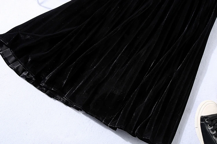 Women Skirt High Waist Velvet Pleated Skirt Mid-length A-line Skirt Women's Skirt
Women Skirt High Waist Velvet Pleated Skirt Mid-length A-line Skirt Women's Skirt