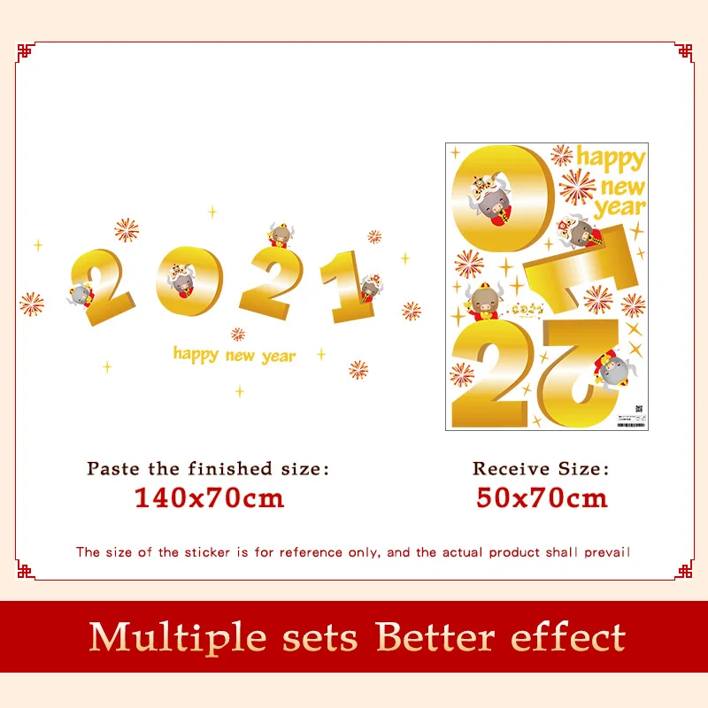 Large New Year Wall Sticker Cute Cow Window Room Decoration Door Sticker PVC New Year Home Decoration 2021 
Large New Year Wall Sticker Cute Cow Window Room Decoration Door Sticker PVC New Year Home Decoration 2021