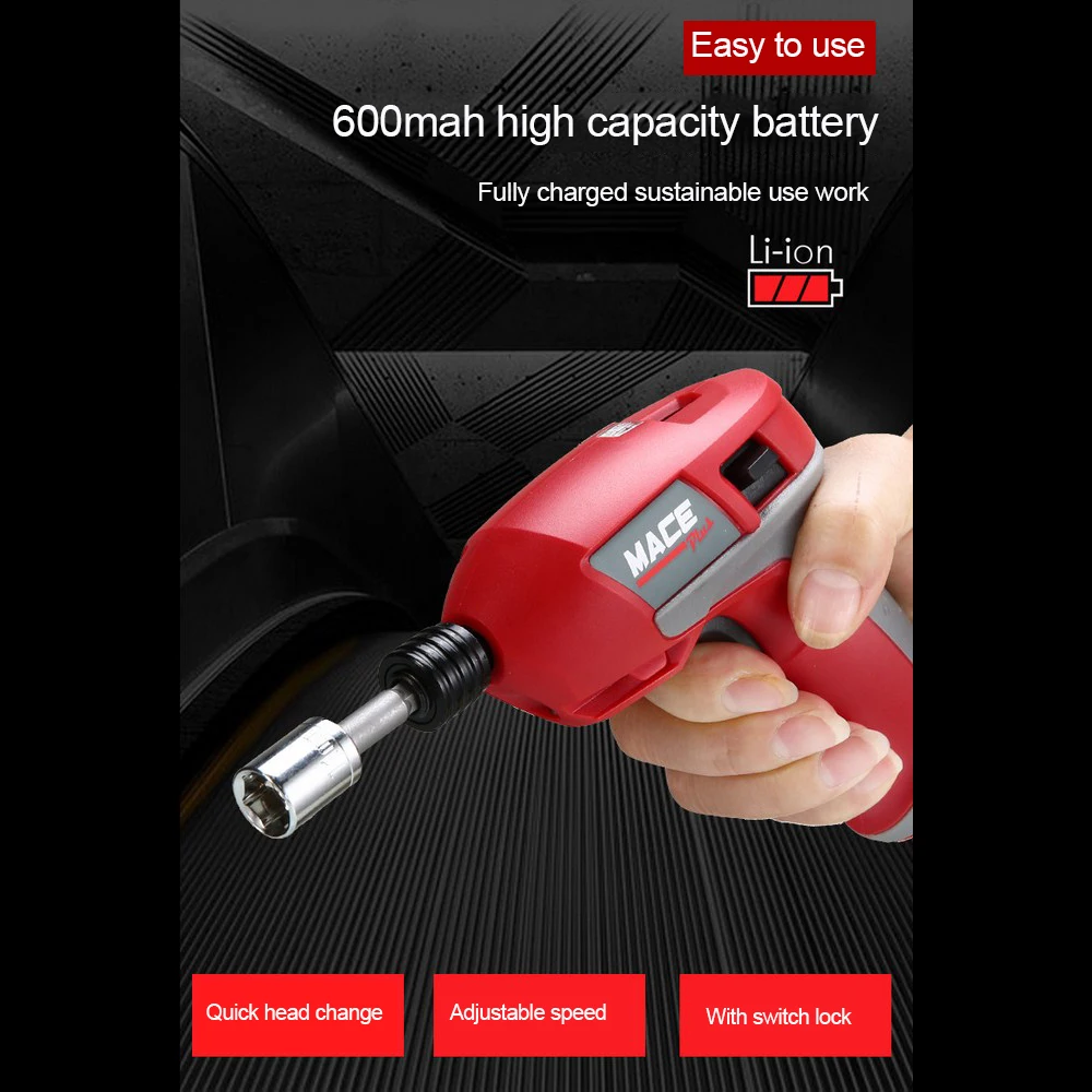 Multifunctional Electric Screwdriver Cordless USB Electric Drill with 47 Bits Screwdriver Kit with Light USB Rechargeable Tool
Multifunctional Electric Screwdriver Cordless USB Electric Drill with 47 Bits Screwdriver Kit with Light USB Rechargeable Tool