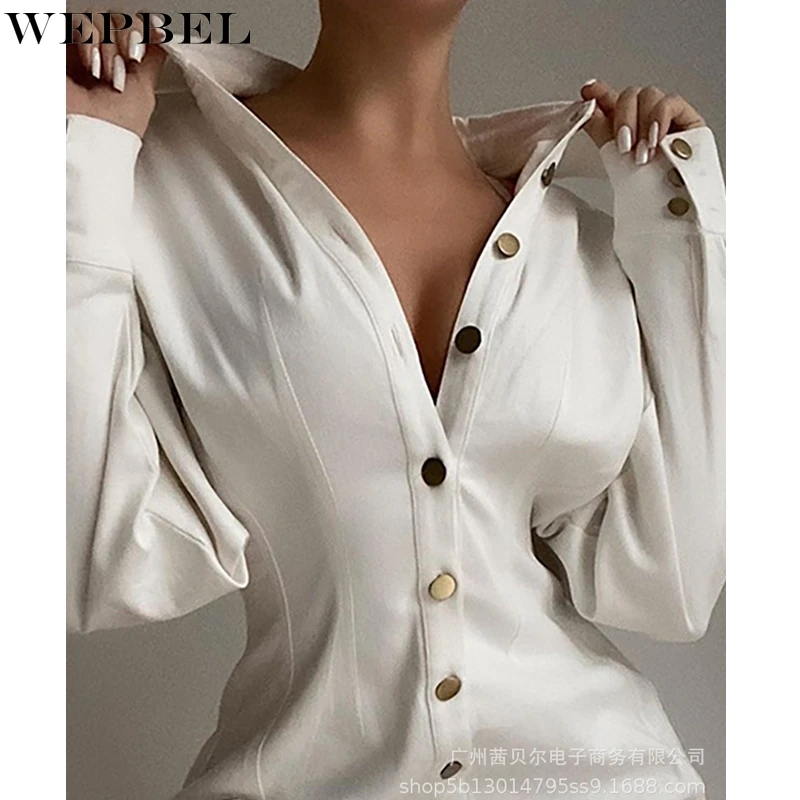 WEPBEL Single-Breasted Dress Women's Casual Solid Color Cardigan Dress Spring Summer Sexy Slit High Waist V-neck Dress
WEPBEL Single-Breasted Dress Women's Casual Solid Color Cardigan Dress Spring Summer Sexy Slit High Waist V-neck Dress