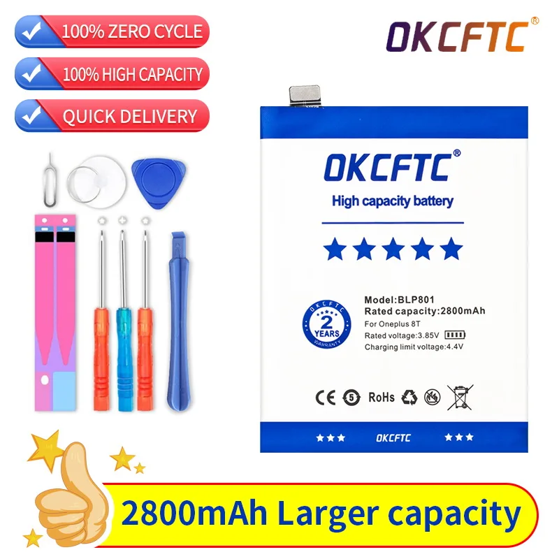 OKCFTC BLP801 battery for Oneplus 8T Pro One Plus 8Tpro Batteriesree Tools AKKU
OKCFTC BLP801 battery for Oneplus 8T Pro One Plus 8Tpro Batteriesree Tools AKKU