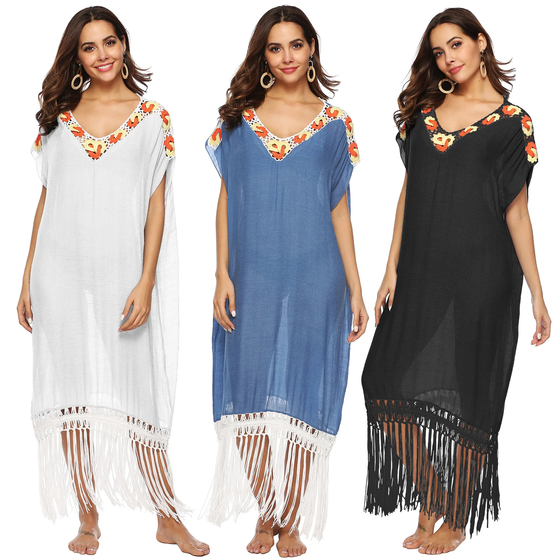 ZTONE Dresses For Women 2021 Summer Dress Fashionable Loose Tassels Style Beach Dress Free Size V-Neck Cotton Maxi Dress
ZTONE Dresses For Women 2021 Summer Dress Fashionable Loose Tassels Style Beach Dress Free Size V-Neck Cotton Maxi Dress