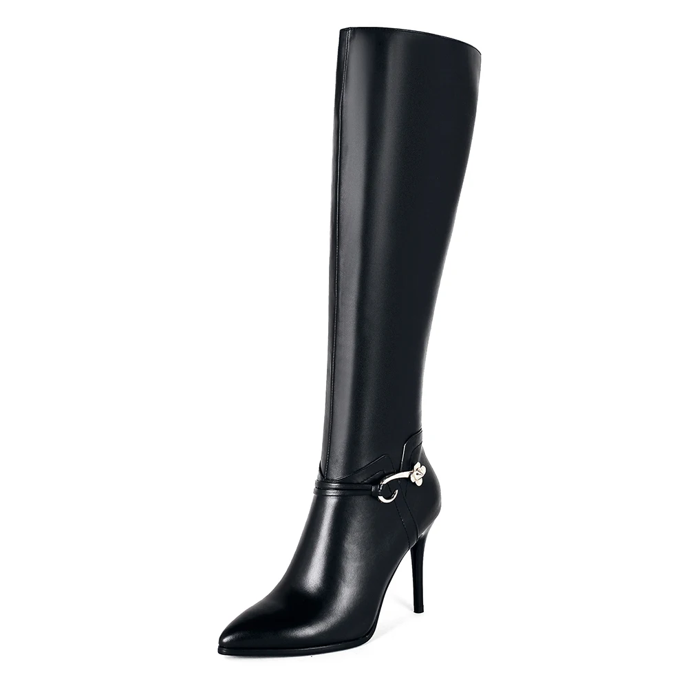 Acedichy 2022 Spring Modern Boots Knee-High Zipper Thin High 10cm Heels Pointed Toe Black Genuine Leather Novelty Buckle Shoes
Acedichy 2022 Spring Modern Boots Knee-High Zipper Thin High 10cm Heels Pointed Toe Black Genuine Leather Novelty Buckle Shoes