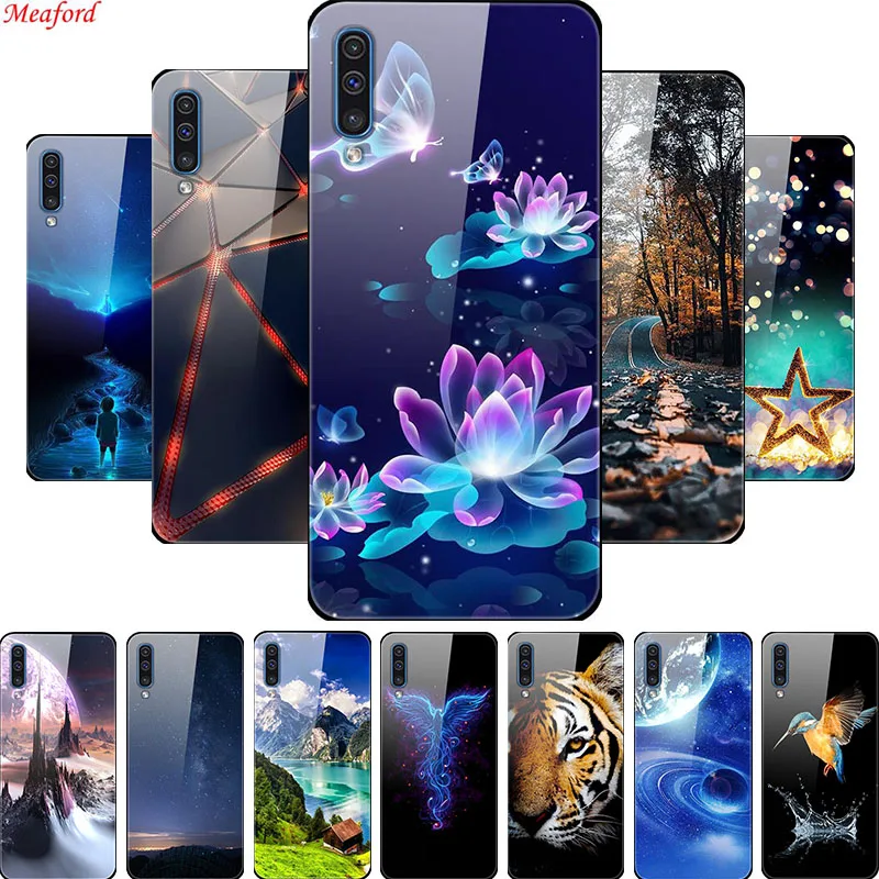 6 4 "Funda для Samsung Galaxy A50 2019 чехол стеклянная задняя крышка A70 A01 A30S рамка 50 70 30 s