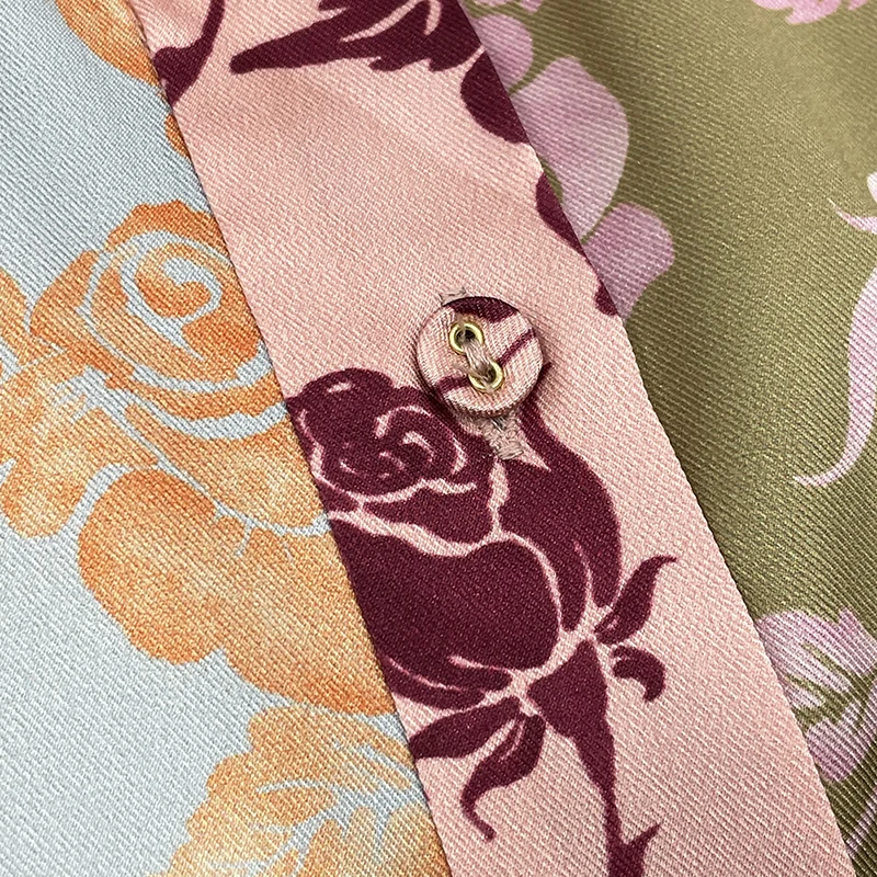 Spring and summer color matching printing single breasted shirt dress short sleeve medium length skirt
Spring and summer color matching printing single breasted shirt dress short sleeve medium length skirt