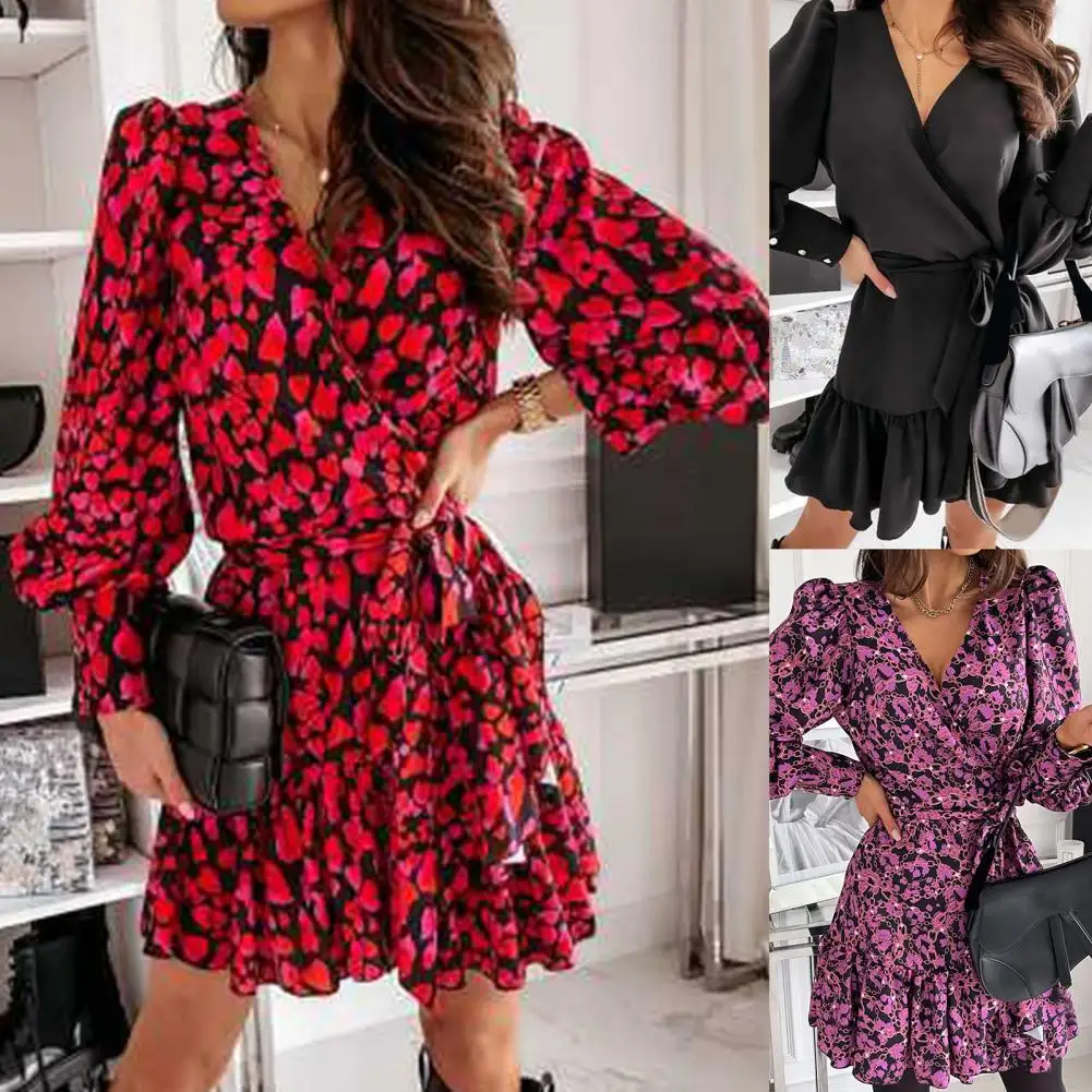 traf Women Long Puff Sleeve Solid Color/Print Ruffle Hem Belt Spring V Neck Red Party Mini A-line Dress y2k Office Vestidos
traf Women Long Puff Sleeve Solid Color/Print Ruffle Hem Belt Spring V Neck Red Party Mini A-line Dress y2k Office Vestidos