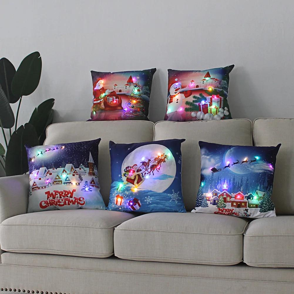 45cm Christmas Cushion Cover Merry Christmas Decorations For Home Christmas Light-emitting Pillow Cover LED Light Pillow Covers
45cm Christmas Cushion Cover Merry Christmas Decorations For Home Christmas Light-emitting Pillow Cover LED Light Pillow Covers