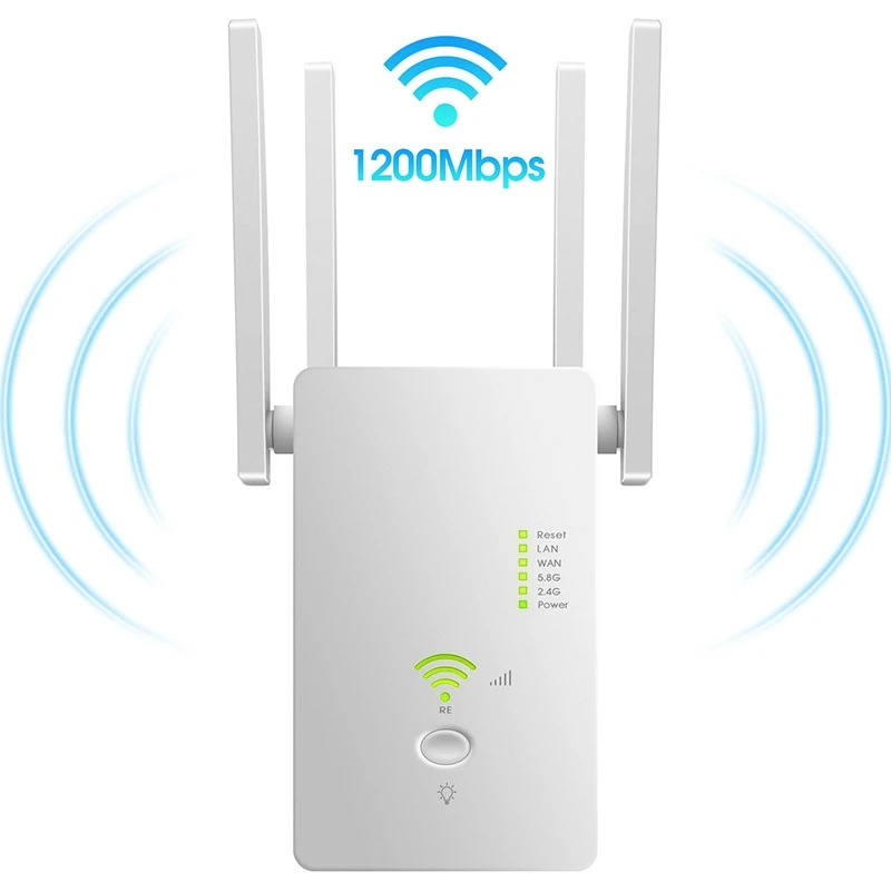 WiFi Range Extender Repeater Router AC1200M WiFi Booster,Access Point,2.4 5.8GHz Dual Band WiFi Extender US Plug
WiFi Range Extender Repeater Router AC1200M WiFi Booster,Access Point,2.4 5.8GHz Dual Band WiFi Extender US Plug
