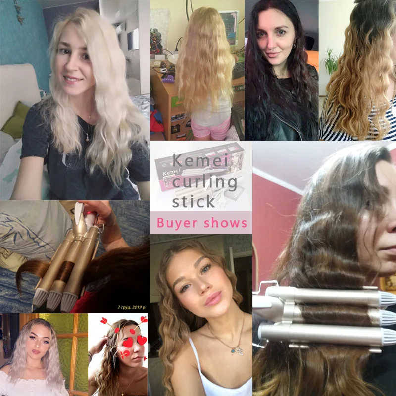Fashion Gold 3 Barrels Curling Iron Ceramic Heating Crimpers Hair Waver Styling Tools Waves Hair Curler Tools
Fashion Gold 3 Barrels Curling Iron Ceramic Heating Crimpers Hair Waver Styling Tools Waves Hair Curler Tools