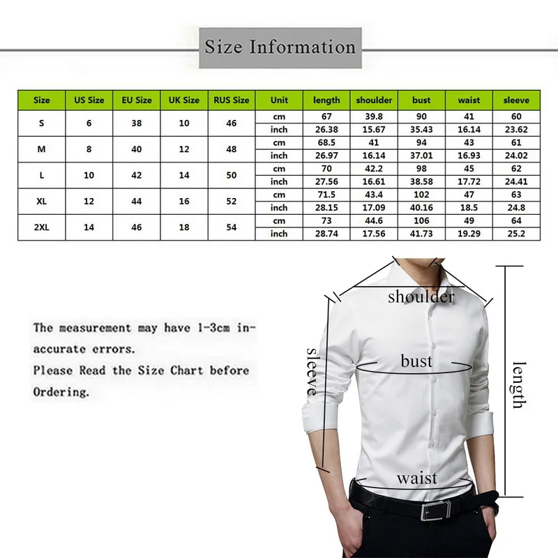 New Men's Long Sleeve Casual Shirts Men Dress Slim Solid Business Dress Shirt Spring Autumn Men's Shirt With Button Shirts
New Men's Long Sleeve Casual Shirts Men Dress Slim Solid Business Dress Shirt Spring Autumn Men's Shirt With Button Shirts