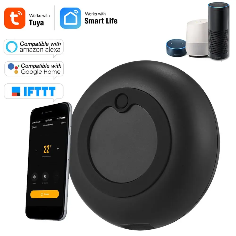 WiFi-IR Remote IR Control Hub Wi-Fi(2.4Ghz) Enabled Infrared Universal Remote Controller For Air Conditioner Tuya Smart Life APP
WiFi-IR Remote IR Control Hub Wi-Fi(2.4Ghz) Enabled Infrared Universal Remote Controller For Air Conditioner Tuya Smart Life APP