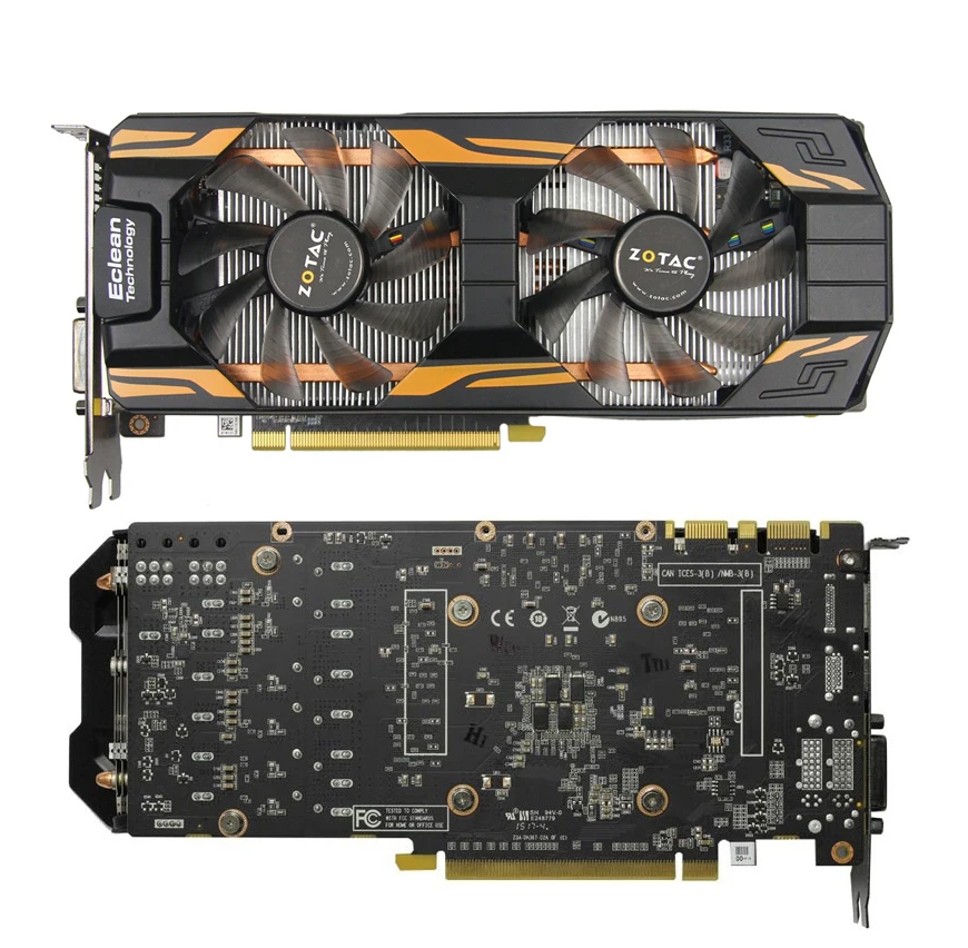 Оригинальные графические карты ZOTAC GeForce GTX 760 2G D5 для NVIDIA GTX760 2GD5 HA 2 Гб видеокарта