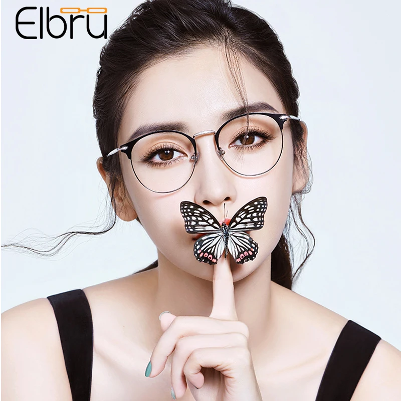 

Elbru Винтаж антибликовыми свойствами светильник круглые очки, оправа, Для женщин и мужчин, металл, компьютерные очки для защиты глаз очки опт...