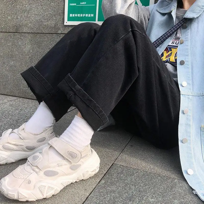 Women Jeans Solid Wide Leg Street Cool Harajuku Females Leisure Chic Trendy Loose Denim Baggy Trousers Simple Design Fashion New
Women Jeans Solid Wide Leg Street Cool Harajuku Females Leisure Chic Trendy Loose Denim Baggy Trousers Simple Design Fashion New