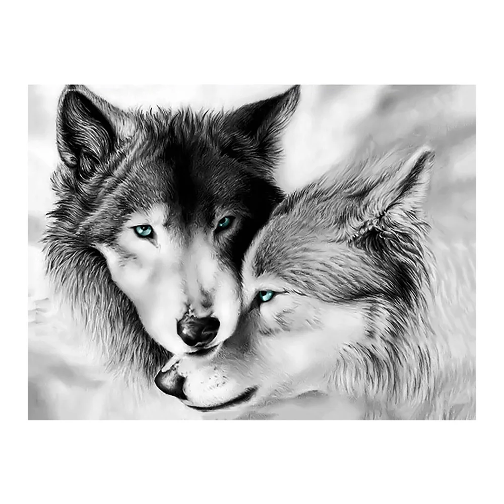 Two Wolves Couple Diamond Painting Round Full Drill DIY Mosaic Embroidery 5D Cross Stitch Animal Black and White Picture
Two Wolves Couple Diamond Painting Round Full Drill DIY Mosaic Embroidery 5D Cross Stitch Animal Black and White Picture