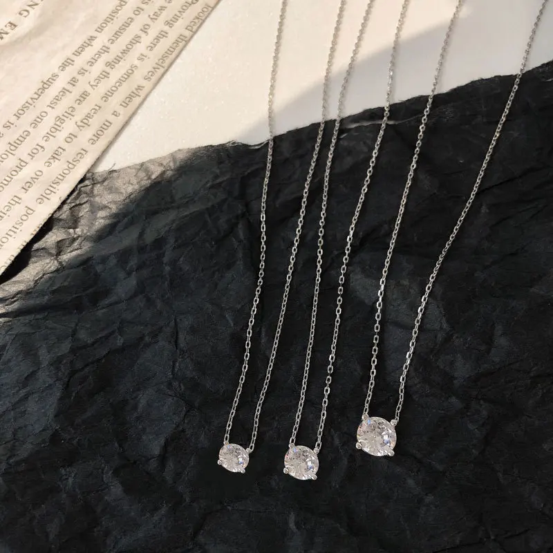 Trendy 925 Sterling Silver O-Chain Necklace Geometric Round Shining Zircon Pendant Choker Necklace For Women Jewelry Accessories
Trendy 925 Sterling Silver O-Chain Necklace Geometric Round Shining Zircon Pendant Choker Necklace For Women Jewelry Accessories