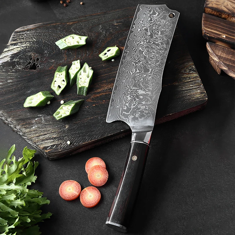 Genuine Damascus Knife 67 Layers Damascus 10Cr15MoV Steel Kitchen Knives 7 Inch Sharp Chef Slicing Cleaver Nakiri Japanese Knife
Genuine Damascus Knife 67 Layers Damascus 10Cr15MoV Steel Kitchen Knives 7 Inch Sharp Chef Slicing Cleaver Nakiri Japanese Knife