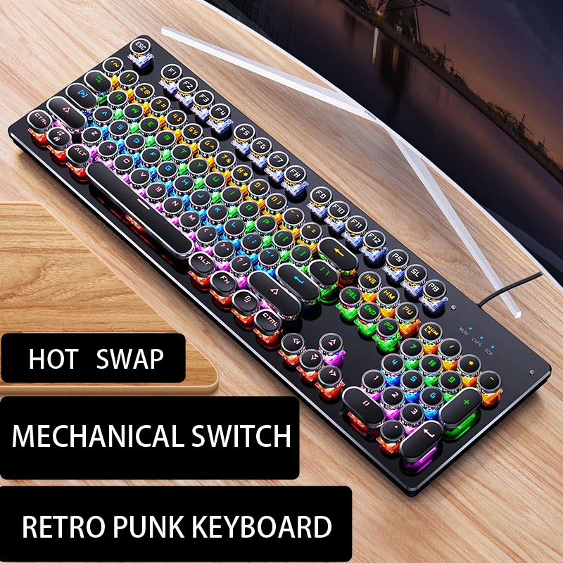 Hot Swap Blue Switch 104 Keys Keyboard RGB Backlit Lighting Gaming Mechanical Keyboard For Laptop PC
Hot Swap Blue Switch 104 Keys Keyboard RGB Backlit Lighting Gaming Mechanical Keyboard For Laptop PC