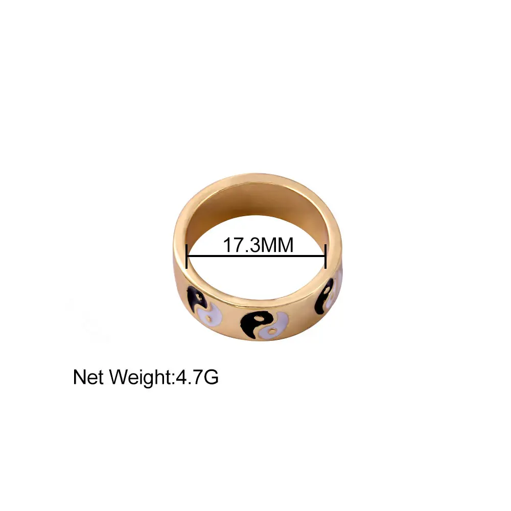 Caraquet Round Yin Yang Geometric Enamel Rings For Women Cute Gold Silver Color Metal Drip Glaze Ring Trendy New Jewelry Gift
Caraquet Round Yin Yang Geometric Enamel Rings For Women Cute Gold Silver Color Metal Drip Glaze Ring Trendy New Jewelry Gift