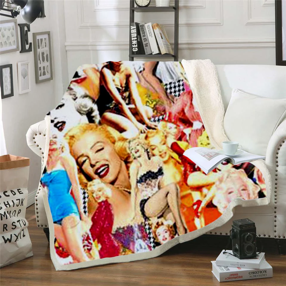 Marilyn Monroe 3d printed fleece blanket for Beds Hiking Picnic Thick Quilt Fashionable Bedspread Sherpa Throw Blanket style-15
Marilyn Monroe 3d printed fleece blanket for Beds Hiking Picnic Thick Quilt Fashionable Bedspread Sherpa Throw Blanket style-15
