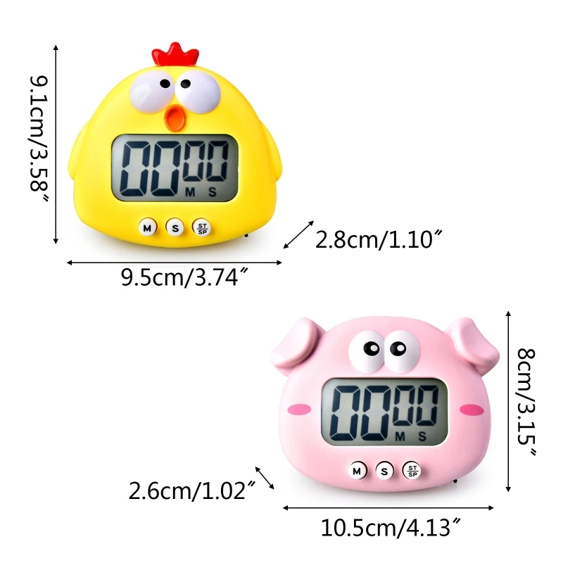 Cute Cartoon Chicken Pig Electronic LCD Digital Countdown Kitchen Timer Cooking
Cute Cartoon Chicken Pig Electronic LCD Digital Countdown Kitchen Timer Cooking