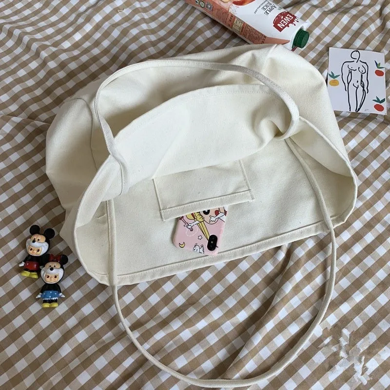Large Canvas Tote Shopping Bag Women Big Capacity Simple Lady One-Shoulder Solid Reusable Eco Harajuku Casual Foldable Daily New
Large Canvas Tote Shopping Bag Women Big Capacity Simple Lady One-Shoulder Solid Reusable Eco Harajuku Casual Foldable Daily New