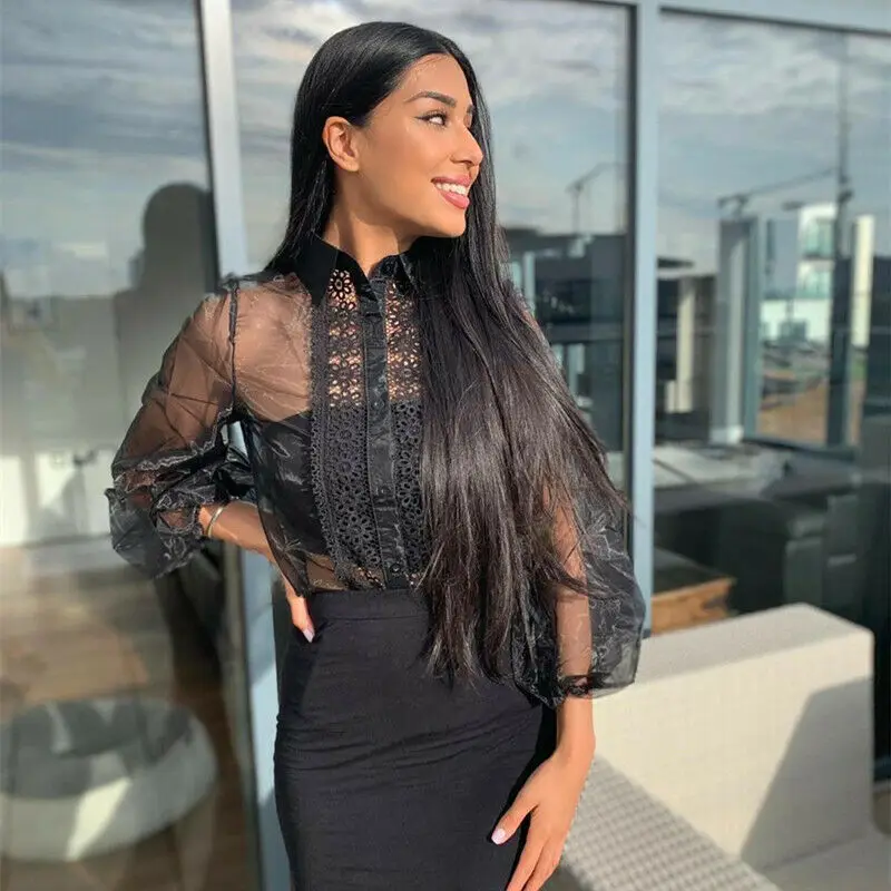 Women Lace Patchwork Blouse Shirt Casual Top Sexy Long Sleeve White Black Blouse Ladies Summer Hollow Elegant Blouses
Women Lace Patchwork Blouse Shirt Casual Top Sexy Long Sleeve White Black Blouse Ladies Summer Hollow Elegant Blouses