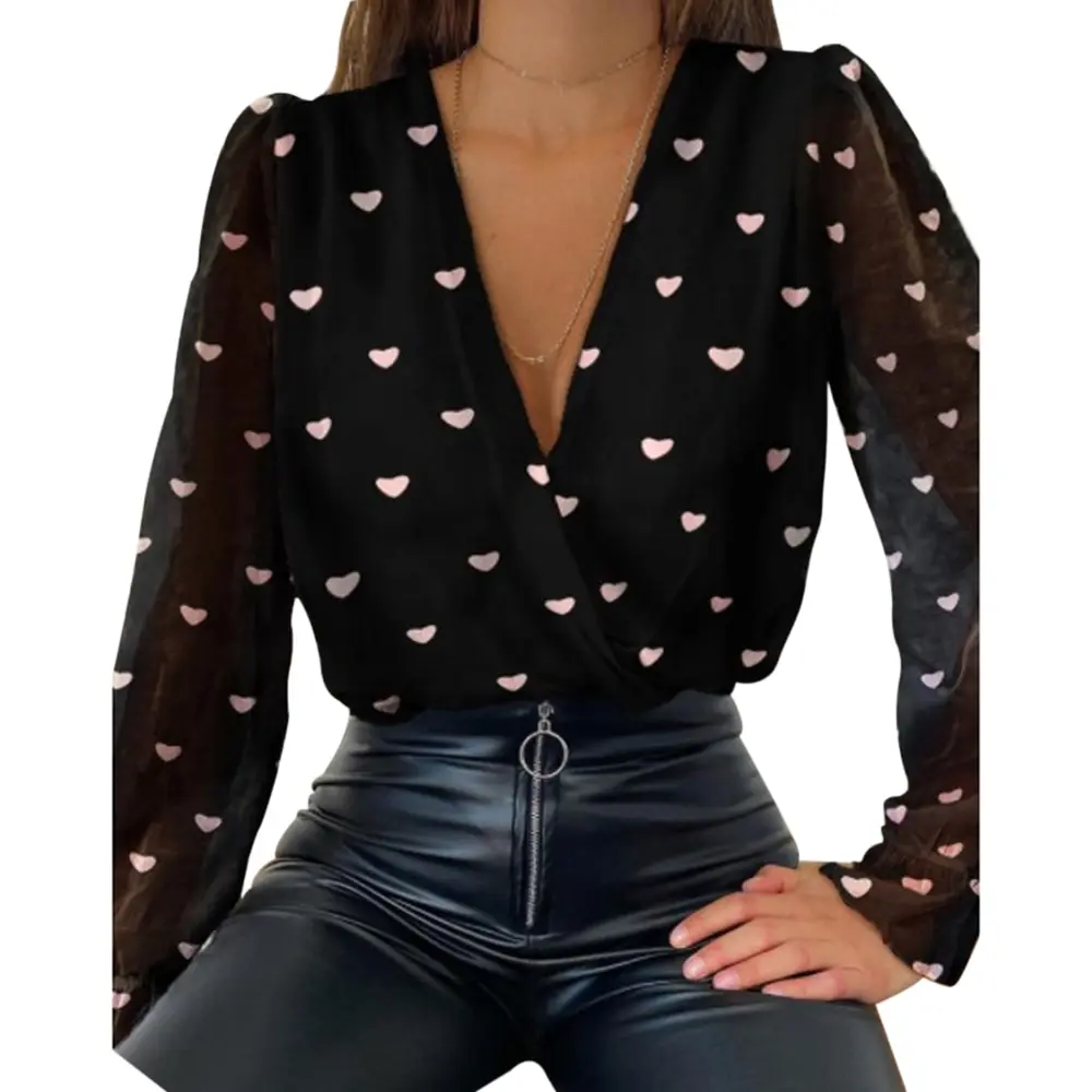 Women Deep V Neck Top White Jacquard Fashion Shirt Female Long Sleeve Chic Shirt Sexy Polka Dot Solid Color Mesh Blouses D30
Women Deep V Neck Top White Jacquard Fashion Shirt Female Long Sleeve Chic Shirt Sexy Polka Dot Solid Color Mesh Blouses D30
