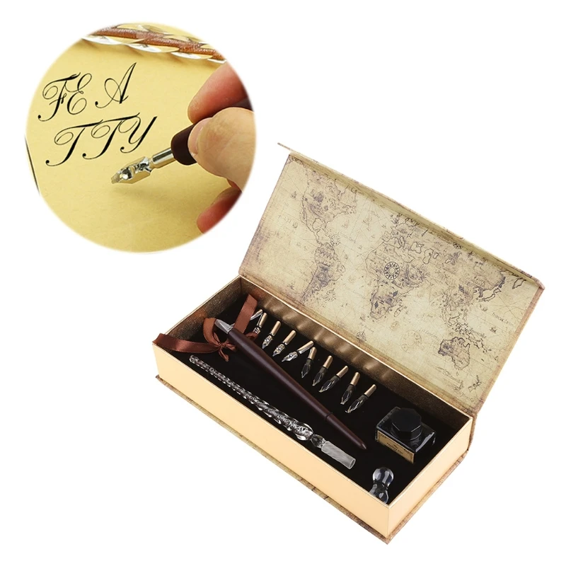 G92E 1set Nibs Wooden Dip Pen Set Glass Calligraphy Pen Set for Cartoon Lettering Art
G92E 1set Nibs Wooden Dip Pen Set Glass Calligraphy Pen Set for Cartoon Lettering Art