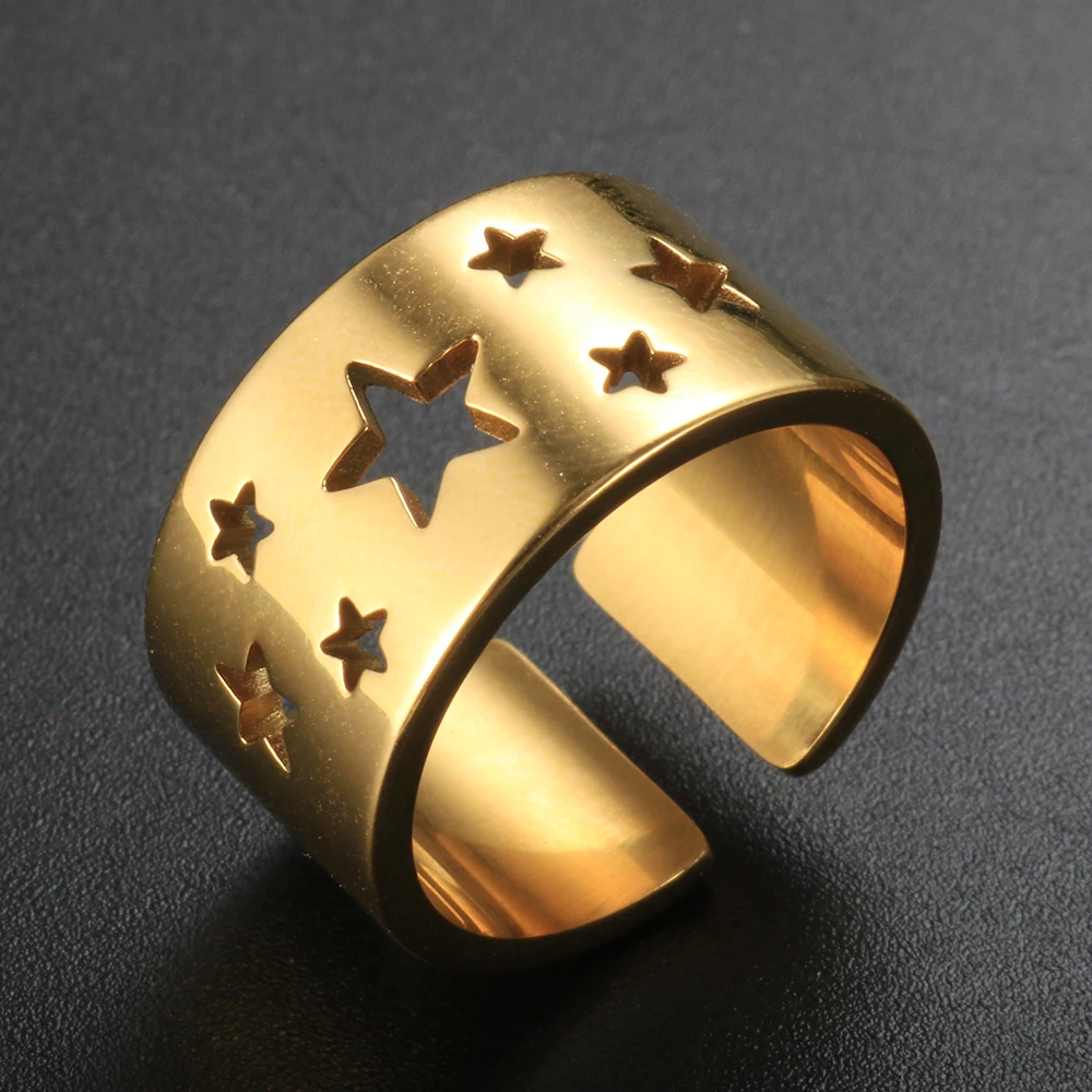 ZMFashion Simple Five Pointed Star Hollow Wide Plate Stainless Steel Retro For Men Women Couples Rings 2021 Trendy Jewelry Gift
ZMFashion Simple Five Pointed Star Hollow Wide Plate Stainless Steel Retro For Men Women Couples Rings 2021 Trendy Jewelry Gift