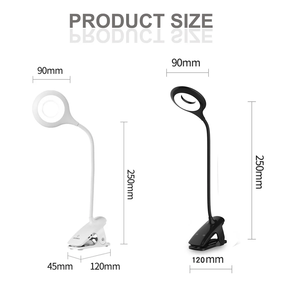 LED Desk Lamp Dimmable Clip Reading Light Eye Protection 1800mah Rechargable Table Lamp Bedroom Beside Lamp Touch 5 Modes
LED Desk Lamp Dimmable Clip Reading Light Eye Protection 1800mah Rechargable Table Lamp Bedroom Beside Lamp Touch 5 Modes