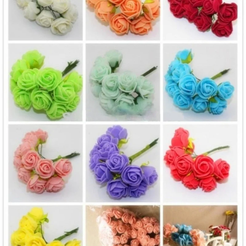 144pcs/lot 2.5CM Diameter Head Multicolor Rose Foam Mini Artificial Silk Flowers Bouquet Solid Color Wedding Home Decorations
144pcs/lot 2.5CM Diameter Head Multicolor Rose Foam Mini Artificial Silk Flowers Bouquet Solid Color Wedding Home Decorations