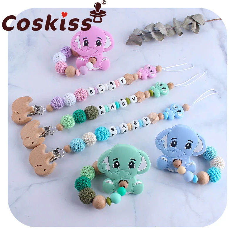 Coskiss Elephant Set Pacifier Clips Holder Chain Silicone Beads Plastic Letter BPA-Free Infant Newborn Dummy Nipple Chain
Coskiss Elephant Set Pacifier Clips Holder Chain Silicone Beads Plastic Letter BPA-Free Infant Newborn Dummy Nipple Chain