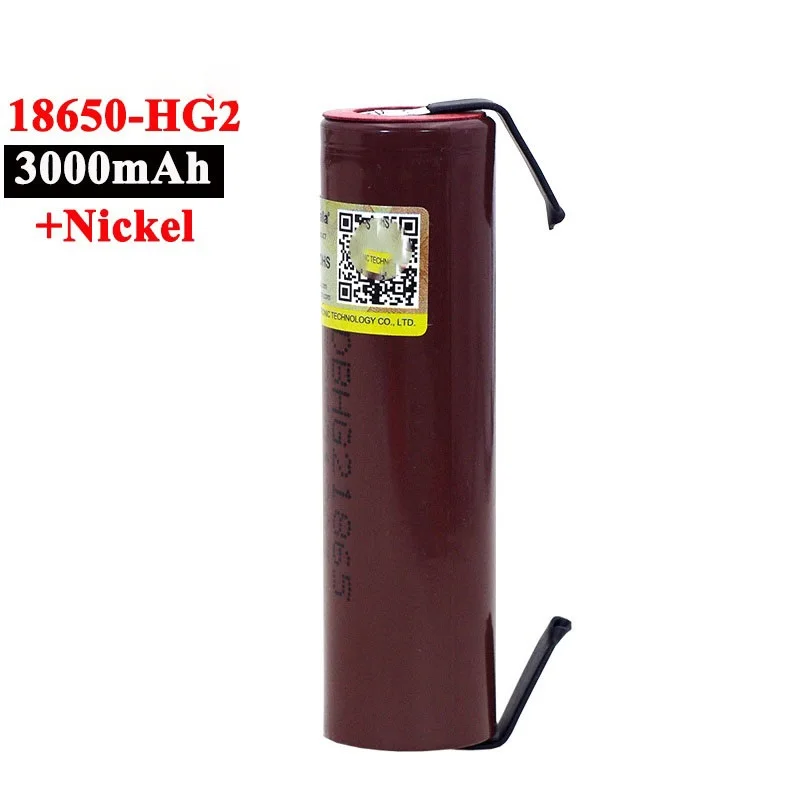2pcs 100% New HG2 18650 3000mAh Rechargeable battery 18650HG2 3.6V discharge 20A Power batteries + DIY Nickel
2pcs 100% New HG2 18650 3000mAh Rechargeable battery 18650HG2 3.6V discharge 20A Power batteries + DIY Nickel