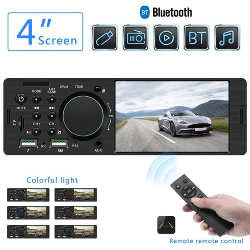 Автомагнитола 1 Din 4 "Bluetooth аудио видео MP5 плеер TF USB быстрая зарядка ISO Удаленная стереосистема головное устройство 7805
Автомагнитола 1 Din 4 "Bluetooth аудио видео MP5 плеер TF USB быстрая зарядка ISO Удаленная стереосистема головное устройство 7805