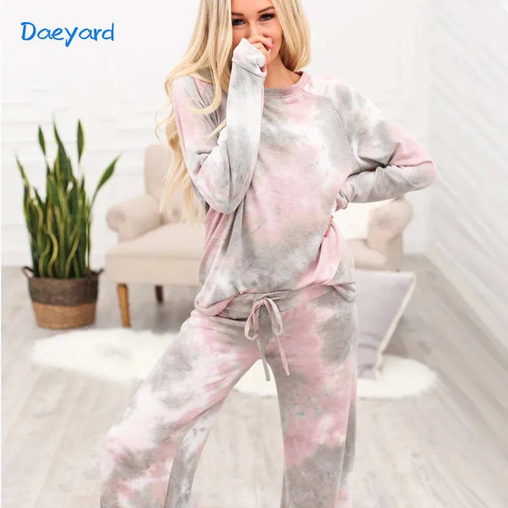 Daeyard Women 2021 Spring Pajama Set Sports Suit Casual Tie-dye Sweater Lazy Homewear Long Sleeve Shirts And Pants 2 Pieces Suit
Daeyard Women 2021 Spring Pajama Set Sports Suit Casual Tie-dye Sweater Lazy Homewear Long Sleeve Shirts And Pants 2 Pieces Suit