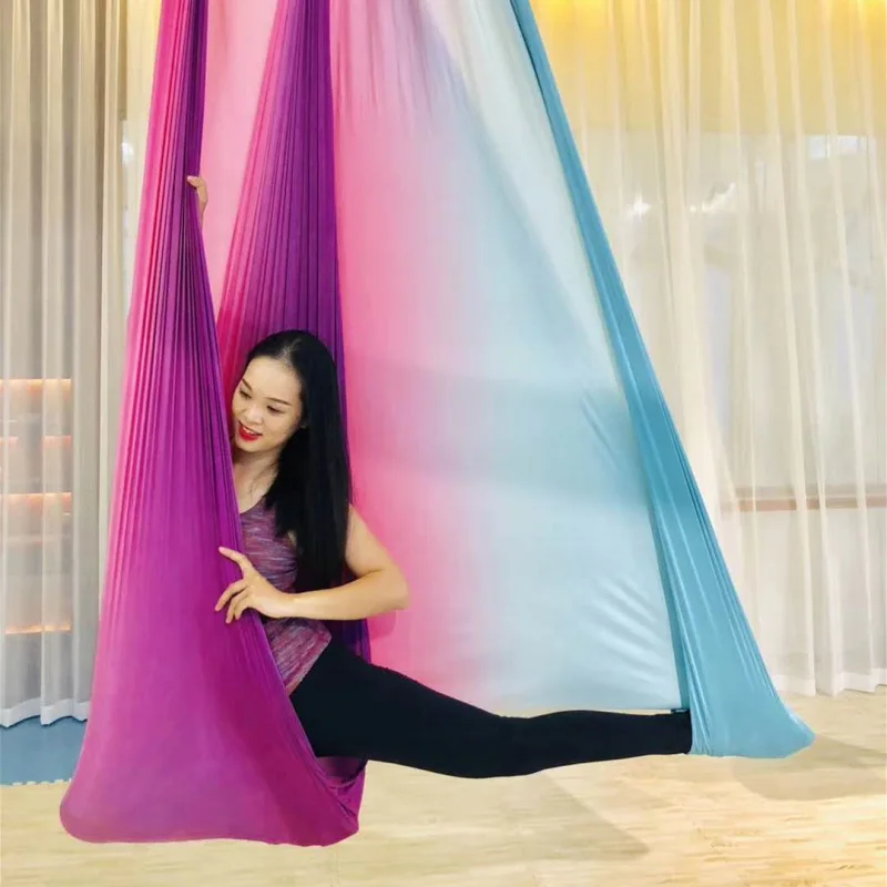 7m multicolo gradient Customized Length Aerial Yoga Hammock Fabric Fly Swing Bed Anti-Gravity Trapeze Inversion Aerial Traction
7m multicolo gradient Customized Length Aerial Yoga Hammock Fabric Fly Swing Bed Anti-Gravity Trapeze Inversion Aerial Traction