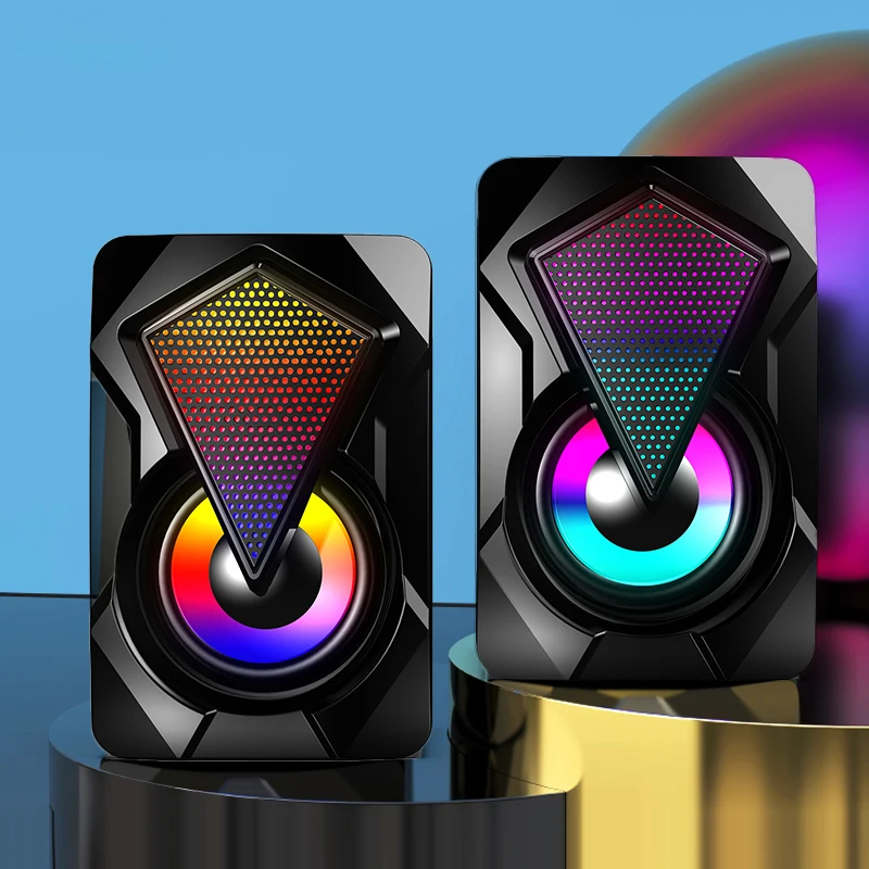 3.5mm USB X2 Wired Computer Speakers Bass Stereo Subwoofer Colorful LED Light For Laptop DVD Mp3 Mp4 Speaker Soundbar
3.5mm USB X2 Wired Computer Speakers Bass Stereo Subwoofer Colorful LED Light For Laptop DVD Mp3 Mp4 Speaker Soundbar