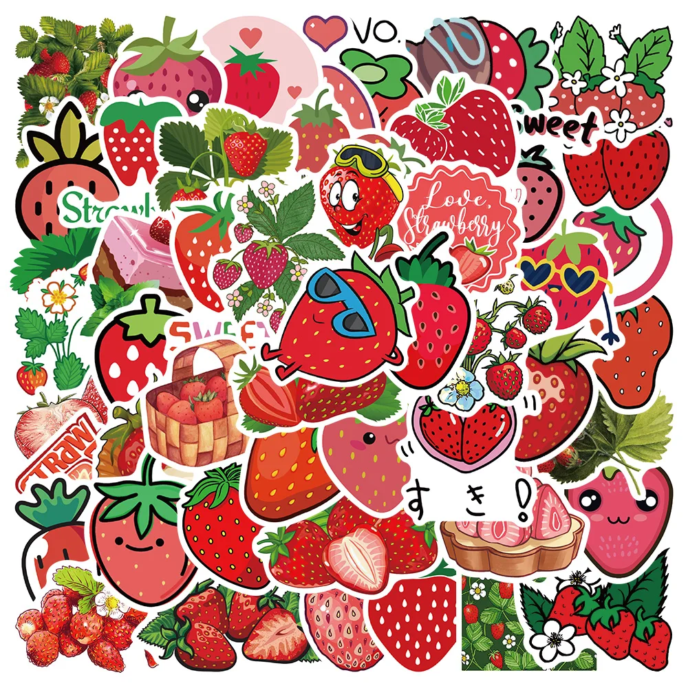 50pcs Strawberry Cute Little Fresh Stickers DIY Luggage Laptop Bicycle Skateboard Waterproof PVC Graffiti kid's Toy Stickers
50pcs Strawberry Cute Little Fresh Stickers DIY Luggage Laptop Bicycle Skateboard Waterproof PVC Graffiti kid's Toy Stickers