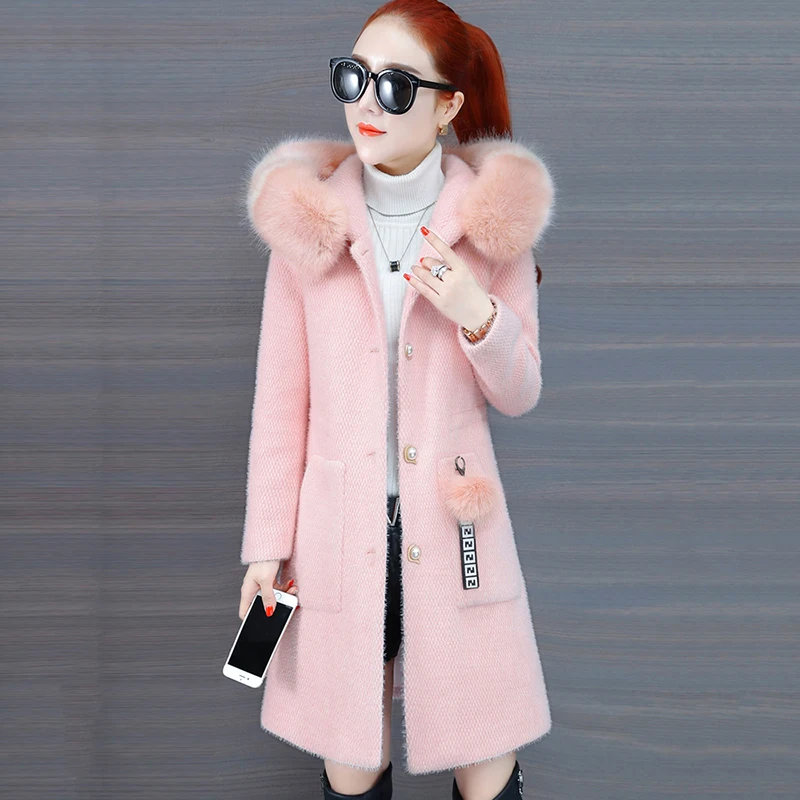 New Mink fleece Hooded Woolen coat Womens Long Woolen coats Autumn Winter Jacket coats Korean Popular Thick Warm Woolen Overcoat
New Mink fleece Hooded Woolen coat Womens Long Woolen coats Autumn Winter Jacket coats Korean Popular Thick Warm Woolen Overcoat